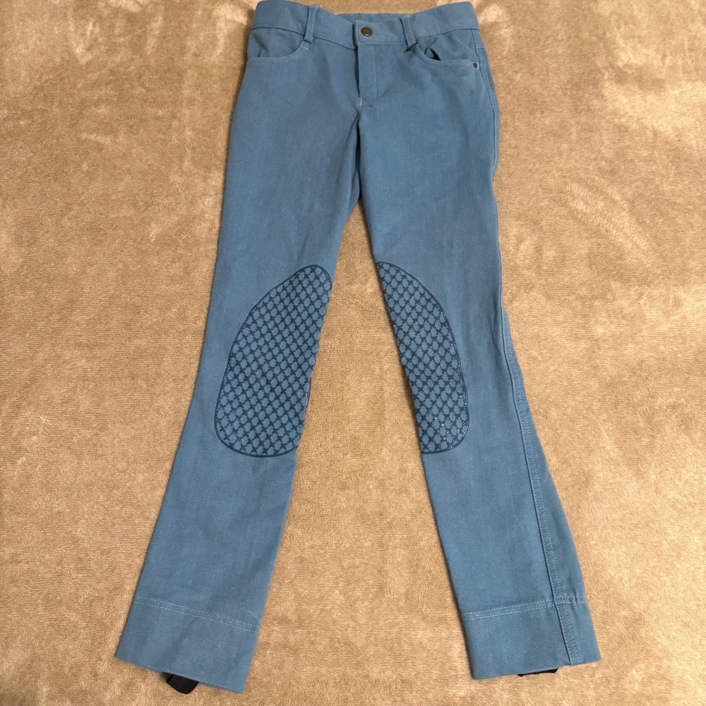 Ovation Kids Blue Equestrian Riding Breeches Stirrup Pants 14